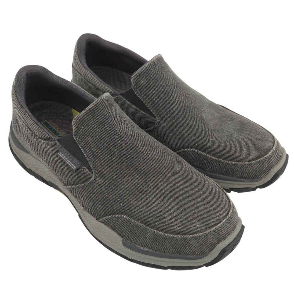 Skechers Respected Holmgren Shoes Men 12 Gray Slip-In Relaxed Fit Sneakers